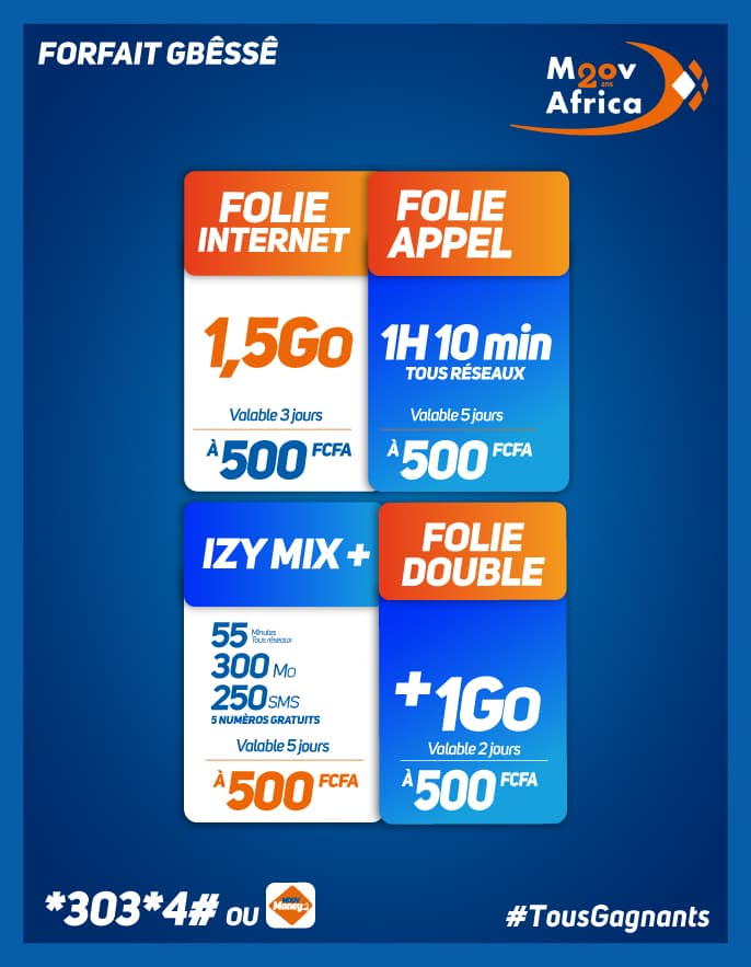 Forfait Moov : Folie Internet et Folie Appel